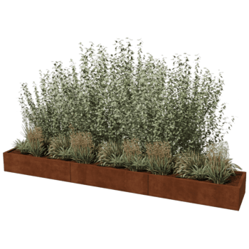 Donica ze stali corten Texas xxl 360 x 60 cm