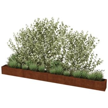 Donica ze stali corten Texas xxl 400 x 30 cm