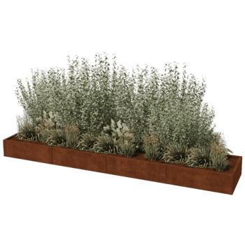 Donica ze stali corten Texas xxl 400 x 80 cm