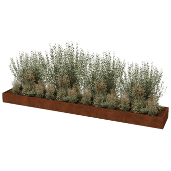 Donica ze stali corten Texas xxl 500 x 80 cm