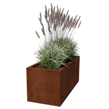 Spawana Donica ze stali corten Montana 120 x 50 x 50 cm