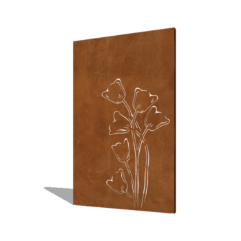 Tulipan asymetryczne stal kortenowska 120 x 6 x 190 cm
