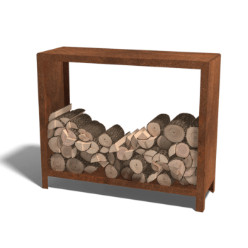 Schowek na drewno ze stali corten Indiana 100 x 120 x 40 cm