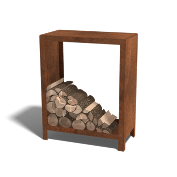 Schowek na drewno ze stali corten Indiana 100 x 80 x 40 cm