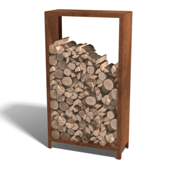 Schowek na drewno ze stali Corten Indiana 180 x 100 x 40 cm