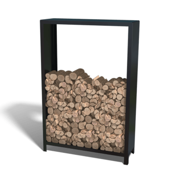 Malowany proszkowo stalowy schowek na drewno 180 x 120 x 40 cm