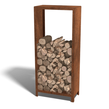 Schowek na drewno ze stali corten Indiana 180 x 80 x 40 cm