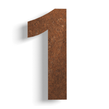 Numer domu ze stali corten 1 - 15 cm