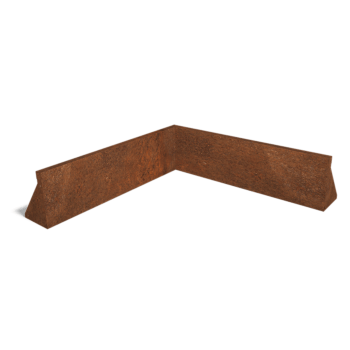 Narożnik wewnętrzny ściany oporowej ze stali corten 100 x 100 cm (wysokość 30 cm)