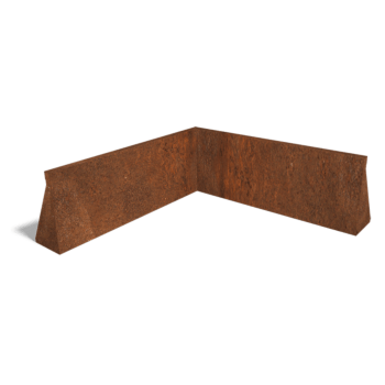 Narożnik wewnętrzny ściany oporowej ze stali corten 100 x 100 cm (wysokość 40 cm)