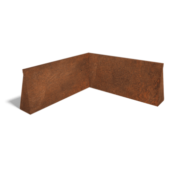 Narożnik wewnętrzny ściany oporowej ze stali corten 100 x 100 cm (wysokość 50 cm)