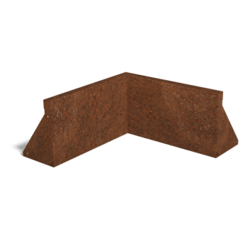 Narożnik wewnętrzny ściany oporowej ze stali corten 50 x 50 cm (wysokość 30 cm)