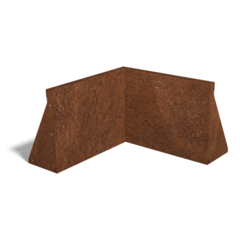 Narożnik wewnętrzny ściany oporowej ze stali corten 50 x 50 cm (wysokość 40 cm)