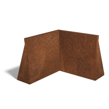 Narożnik wewnętrzny ściany oporowej ze stali corten 50 x 50 cm (wysokość 50 cm)