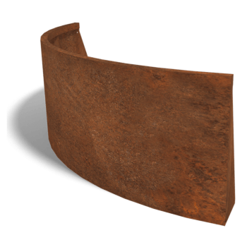 Łuk zewnętrzny ściany oporowej ze stali corten 150 x 150 cm (wysokość 60 cm)