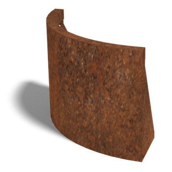 Łuk zewnętrzny ściany oporowej ze stali corten 50 x 50 cm (wysokość 40 cm)