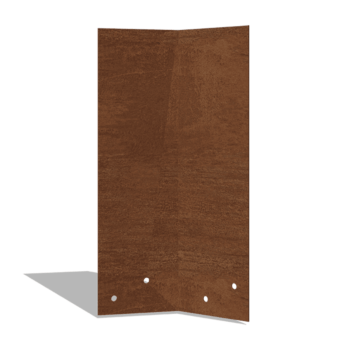 Płyta łącząca stal corten 45º wysokości 34 - 37,5 cm