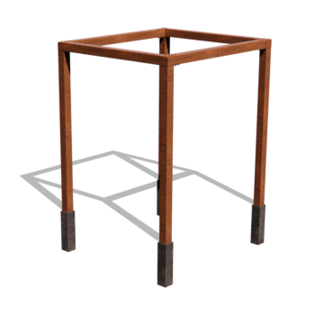 Pergola ze stali corten kwadratowa 224 x 200 cm
