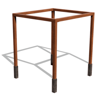 zestaw Pergola ze stali kortenowskiej kwadratowa 274 x 250 cm