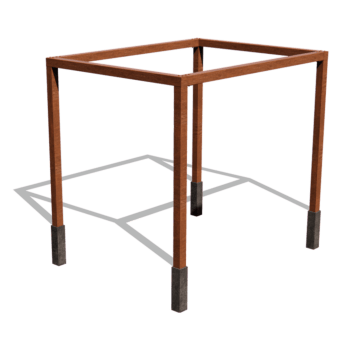 Pergola ze stali corten kwadratowa 324 x 250 cm