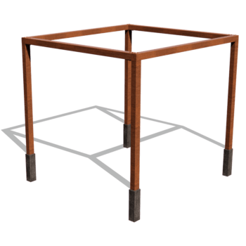 Pergola ze stali corten kwadratowa 324 x 300 cm
