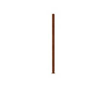Ogrodzenie ze stali Corten H słupek pośredni z płaska stopka 190 x 6 x 6 cm