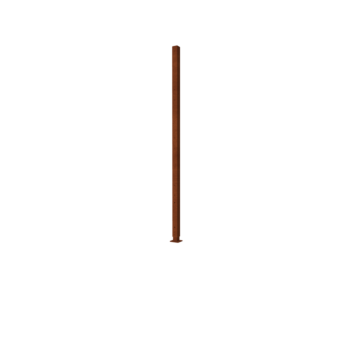 Ogrodzenie ze stali Corten H słupek narożny z płaska stopka 190 x 6 x 6 cm