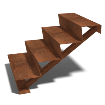 Schody ze stali corten New York 4 stopnie (szerokość 120 cm)