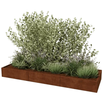 Donica ze stali corten XXL - Prostokątne - 300 x 100 cm