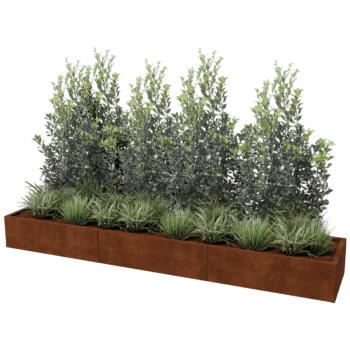 Donica ze stali corten XXL - Prostokątne - 300 x 60 cm