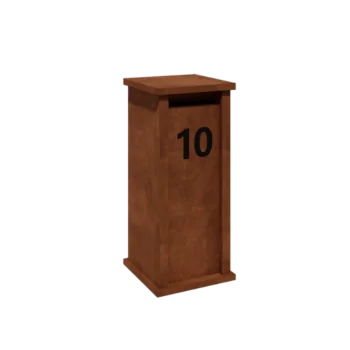 Skrzynka na listy ze stali corten - Arizona S - 40 x 40 x 100 cm