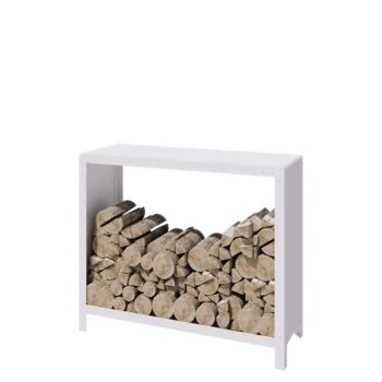 Stalowa drewutnia - Indiana - 120 x 40 x 100 cm - RAL9010 matowy (biały)