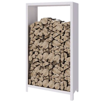 Stalowa drewutnia - Indiana - 100 x 40 x 180 cm - RAL9010 matowy (biały)