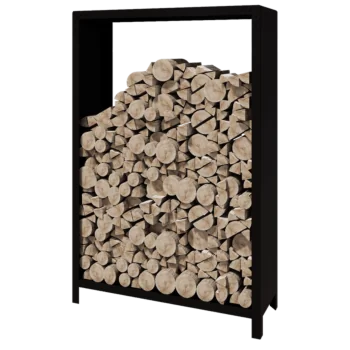 Stalowa drewutnia - Indiana - 120 x 40 x 180 cm - RAL9005 matowy (czarny)