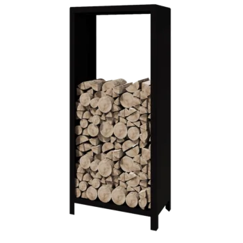 Stalowa drewutnia - Indiana - 80 x 40 x 180 cm - RAL9005 matowy (czarny)