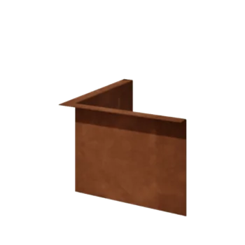 Obrzeże trawnikowe ze stali corten - Odgięte - Narożnik wewnętrzny - Wysokość 22 cm