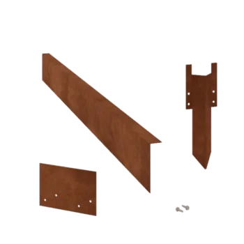 Obrzeże trawnikowe ze stali corten - Odgięte - Wysokość 12 cm - Kompletny zestaw 15 metr