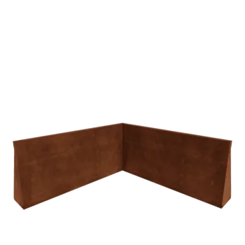 Mur oporowy ze stali corten - Narożnik wewnętrzny - 100 x 100 x 50 cm