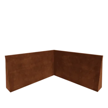 Mur oporowy ze stali corten - Narożnik wewnętrzny - 100 x 100 x 60 cm