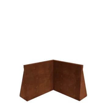 Mur oporowy ze stali corten - Narożnik wewnętrzny - 50 x 50 x 50 cm