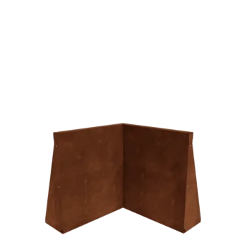Mur oporowy ze stali corten - Narożnik wewnętrzny - 50 x 50 x 60 cm