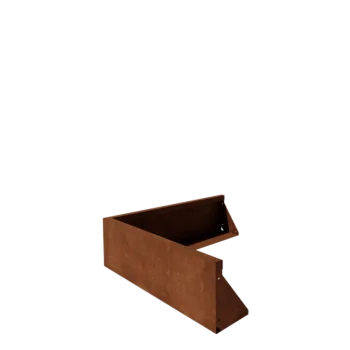 Mur oporowy ze stali corten - Narożnik zewnętrzny - 100 x 100 x 30 cm