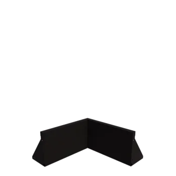 Stalowy mur oporowy - Narożnik wewnętrzny - 50 x 50 x 30 cm - RAL9005 matowy (czarny)
