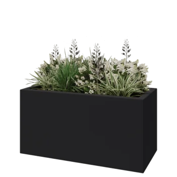 Donica poliestrowa - Prostokąt - 120 x 50 x 40 cm - RAL7021 matowy (czarny szary) - Z dnem