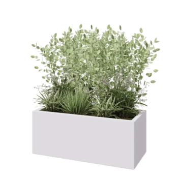 Donica poliestrowa - Prostokąt - 100 x 40 x 40 cm - RAL9010 matowy (biały) - Z dnem