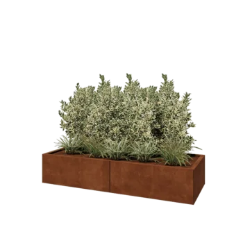 Donica XXL ze stali corten - Prostokątne - 160 x 60 x 30 cm - Bez płyty dolnej