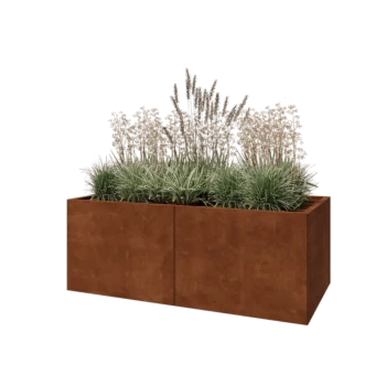 Donica XXL ze stali corten - Prostokątne - 160 x 80 x 60 cm - Bez płyty dolnej