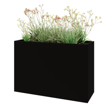 Donica poliestrowa - Prostokąt - 120 x 40 x 80 cm - RAL9005 matowy (czarny) - Z dnem