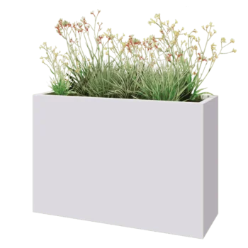 Donica poliestrowa - Prostokąt - 120 x 40 x 80 cm - RAL9010 matowy (biały) - Z dnem