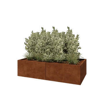 Donica XXL ze stali corten - Prostokątne - 160 x 80 x 40 cm - Bez płyty dolnej